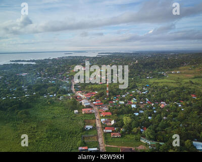 Stadtbild von Bluefields Stadt Antenne oben anzeigen Stockfoto