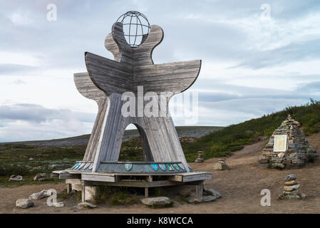 Die Arctic Circle Center, in der Nähe von Storjord, Storforshei, Norwegen, Skandinavien, Europa. Stockfoto