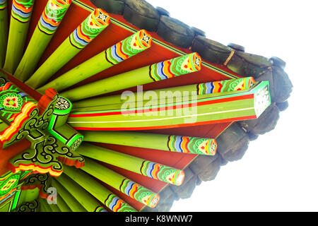 Dachelement der traditionellen koreanischen Gebäude - Seoul, Südkorea Stockfoto