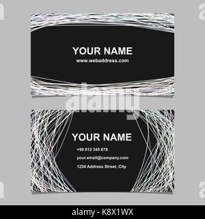 Bunte business card Template Design - Vektorgrafik mit gebogenen Streifen auf schwarzem Hintergrund Stock Vektor