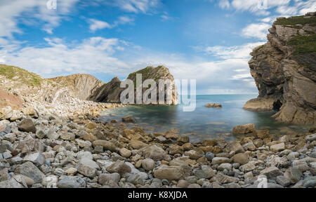 Treppe Bohrung am Lulworth Cove auf Jurassic Coast in Dorset, England, Großbritannien Stockfoto