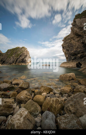 Treppe Bohrung am Lulworth Cove auf Jurassic Coast in Dorset, England, Großbritannien Stockfoto