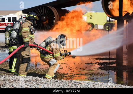 Mitglieder der Tulsa Feuerwehr Stockfoto