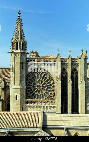 Die Basilique Saint Nazaire, in der mittelalterlichen französischen befestigte Stadt Carcassonne La Cite, Languedoc-Roussillon, Frankreich Stockfoto