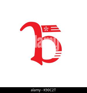 Buchstabe b mit Flagge logo Vektor Stock Vektor