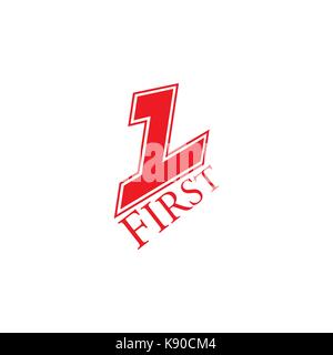Nummer 1 Das erste Logo Vektor Stock Vektor