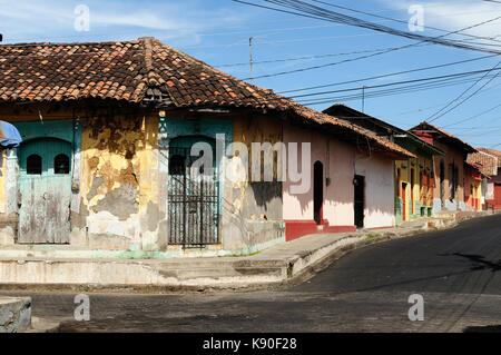 Mittelamerika, Leon-der kolonialen spanischen Stadt in Nicaragua hat die größte Kathedrale in Mittelamerika und farbenfrohe Architektur Stockfoto