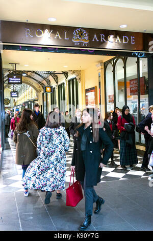 Historische Royal Arcade Melbourne Victoria Australien Stockfoto