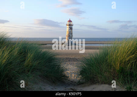 Talacre Leuchtturm an der Küste von Nordwales in Flintshire Stockfoto