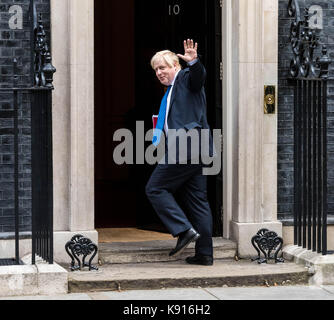 London, 21. September 2017, Kabinett meeteign der Premierminister Florenz Rede zu besprechen; Boris Johnson Außenminister kommt Quelle: Ian Davidson/Alamy leben Nachrichten Stockfoto