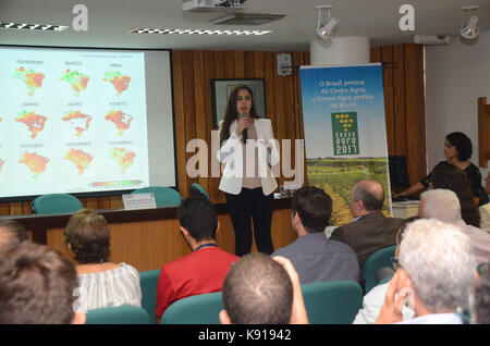 Salvador, Brasilien. 21 Sep, 2017. E) Für das 3. Quartal 2017 und Produktion Agricola Kommunale (PAM), bei FAEB (Verband der Landwirtschaft der Bundesstaat Bahia), in Salvador. Auf dem Foto der Lautsprecher Larissa Isaac (Supervisor der Forschung der Städtischen landwirtschaftlichen Produktion). Credit: Aristeu Chagas/FotoArena/Alamy leben Nachrichten Stockfoto