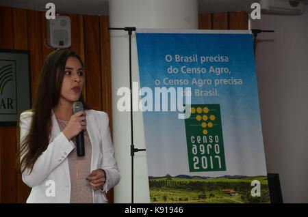 Salvador, Brasilien. 21 Sep, 2017. E) Für das 3. Quartal 2017 und Produktion Agricola Kommunale (PAM), bei FAEB (Verband der Landwirtschaft der Bundesstaat Bahia), in Salvador. Auf dem Foto der Lautsprecher Larissa Isaac (Supervisor der Forschung der Städtischen landwirtschaftlichen Produktion). Credit: Aristeu Chagas/FotoArena/Alamy leben Nachrichten Stockfoto