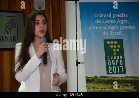 Salvador, Brasilien. 21 Sep, 2017. E) Für das 3. Quartal 2017 und Produktion Agricola Kommunale (PAM), bei FAEB (Verband der Landwirtschaft der Bundesstaat Bahia), in Salvador. Auf dem Foto der Lautsprecher Larissa Isaac (Supervisor der Forschung der Städtischen landwirtschaftlichen Produktion). Credit: Aristeu Chagas/FotoArena/Alamy leben Nachrichten Stockfoto