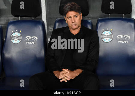 Porto Alegre, Brasilien. September 2017. PORTO ALEGRE, RS - 20.09.2017 - GRÊMIO-BOTAFOGO - Coach Renato Gaúcho, aus Grêmio, während eines Spiels im Viertelfinale der Copa Libertadores de América, in der Grêmio Arena in Porto Alegre, RS, in der Nacht des Mittwoch, 20. (Foto: Adilson Germann/Photo Premium) Quelle: Eduardo Carmim/Alamy Live News Stockfoto