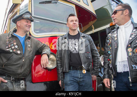 Rocker, Biker im Goodwood Revival Stockfoto