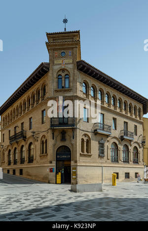 Post von der Stadt von Huesca, Aragón, Spanien Stockfoto