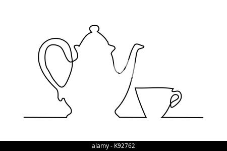 Tee eine Strichzeichnung Konzept Stock Vektor