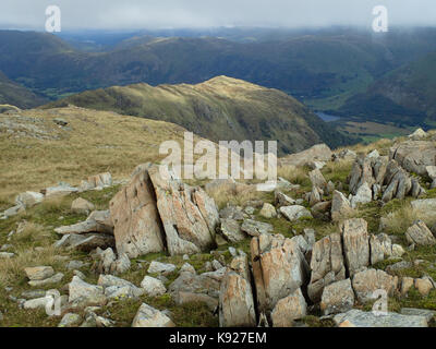 Hartsop oben Howe von Dove crag im östlichen Bereich des Fells Nationalpark Lake District, Cumbria, England Stockfoto