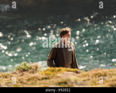 Poldark Ort der Dreharbeiten für die Serie 4 2018 Porthgwarra Cove, 18. September 2017, Cornwall, UK. Stockfoto