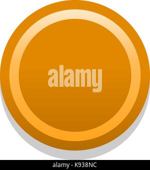 Schnelle und einfache recolorable Form auf Hintergrund isoliert. Orange leer Symbol im flachen Stil. Farbige satin, einfache, weiche die Schaltfläche Kreis mit dunklen Schatten. Stock Vektor