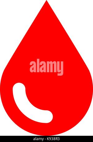 Red drop Symbol. Blut Anmelden einfache, solide, Normalpapier, flacher Stil. Vector Illustration ein grafisches Element für Design Stock Vektor