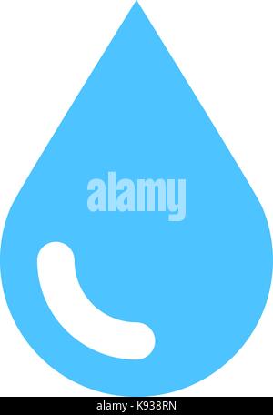 Blue Water Drop Symbol. Einfache, solide, Normalpapier, flacher Stil. Vector Illustration ein grafisches Element für Design Stock Vektor