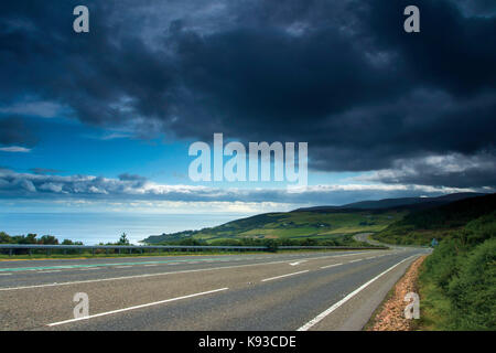 Die Nordküste 500 in der Nähe des Dorfes Helmsdale, Sutherland Stockfoto