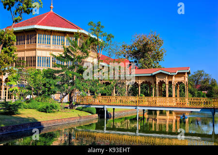 Der Vimanmek Teak Mansion in Bangkok. Stockfoto