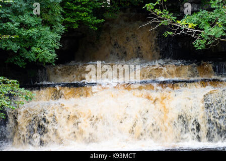 Die schöne Splint Kraft Wasserfall auf der Splint Beck in der Nähe von Hawes in den Yorkshire Dales National Park Yorkshire England Vereinigtes Königreich Großbritannien Stockfoto