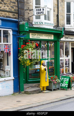 High Street Fischerei Fisch und Chip Shop in Pateley Bridge North Yorkshire England Vereinigtes Königreich Großbritannien Stockfoto