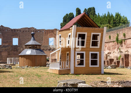 Da Duchamp ein cattelan. Arte Contemporanea sul Palatino (von Duchamp Cattelan. Zeitgenössische Kunst im Palatin) Rom, Italien Stockfoto