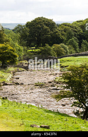 Der Fluss in der Nähe von Littondale Skirfare Halton Gill in den Yorkshire Dales National Park Yorkshire England Vereinigtes Königreich Großbritannien Stockfoto