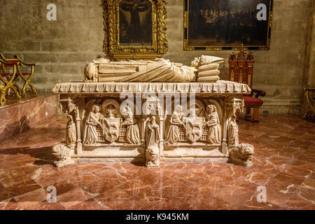 15. jahrhundert Grabmal des Kardinals Sir Juan de Cervantes in der Catedral de Sevilla, Sevilla, Andalusien, Spanien. Stockfoto