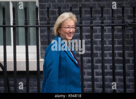 Andrea Leadsom, Führer des Unterhauses und Herr Präsident des Rates, kommt an 10 Downing Street für eine Kabinettssitzung Stockfoto