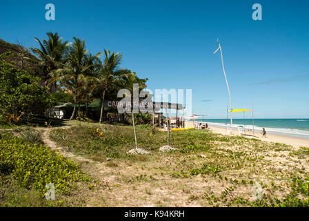 Barraca Tremendão, Strand von Taipe, Arraial da Ajuda, Porto Seguro, Bahia, Brasilien Stockfoto