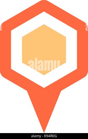 Schnelle und einfache recolorable Kantenform aus Hintergrund isoliert. Flache Karte pin-Schild Symbol für das Web Internet Kartographie Taste Stock Vektor