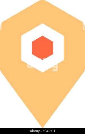Schnelle und einfache recolorable Kantenform aus Hintergrund isoliert. Flache Karte pin-Schild Symbol für das Web Internet Kartographie". Stock Vektor
