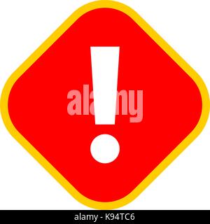 Flat Style Ausrufezeichen Warnzeichen Aufmerksamkeit Taste Raute Form. Schnelle und einfache recolorable Form vom Hintergrund getrennt. Stock Vektor