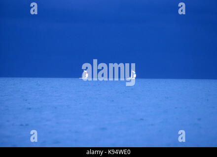 Yacht Racing am Lake Michigan. Stockfoto