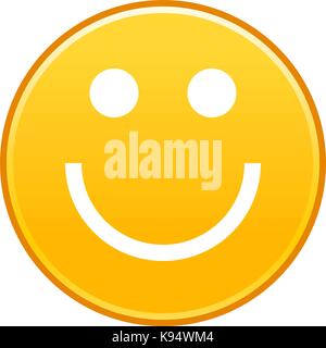 Gelbe lächelnden Gesicht heiter Smiley happy Emoticon. Schnelle und einfache recolorable Form vom Hintergrund getrennt. Vector Illustration ein grafisches Element Stock Vektor