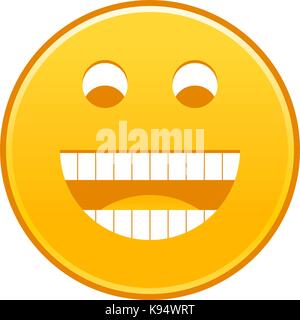 Gelbe lächelnden Gesicht heiter Smiley happy Emoticon. Schnelle und einfache recolorable Form vom Hintergrund getrennt. Vector Illustration ein grafisches Element Stock Vektor