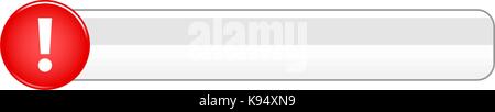 Rot glänzend Taste Ausrufezeichen zeichen Symbol Warnung. Vector Illustration ein grafisches Element für Web Internet design Stock Vektor