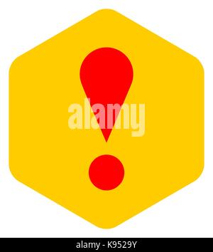 Flat Style Ausrufezeichen Warnschild Achtung" in Hexagon-form. Vector Illustration ein grafisches Element für Web Internet Design. Stock Vektor