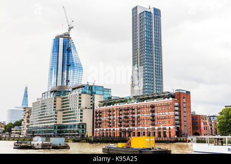 Seecontainer Haus, Oxo Tower Wharf und der South Bank, London, UK, Oxo Tower, oxo Tower Gebäude, London South Bank Gebäude, Architektur, London Stockfoto