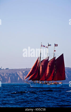 Tall Ship american Pride aus Dana Point Harbor, CA USA. Dieses 3-Mast Schoner wurde im Jahre 1941 erbaut, ursprünglich als 2-Mast chooner-Dragger" ein Stockfoto