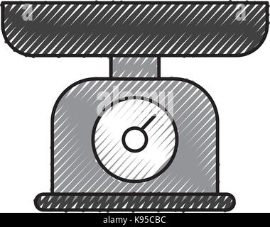 Waage messen Küche Kochgeräte Stock Vektor