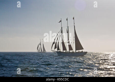 Tall Ship american Pride aus Dana Point Harbor, CA USA. Dieses 3-Mast Schoner wurde im Jahre 1941 erbaut, ursprünglich als 2-Mast chooner-Dragger" ein Stockfoto