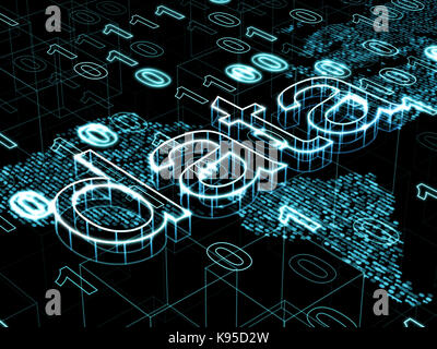 Informationstechnologie Konzept: Wort Daten der digitalen Welt Karte Hintergrund Stockfoto