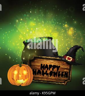 Unheimlich Jack O Lantern Halloween-Kürbis Stock Vektor