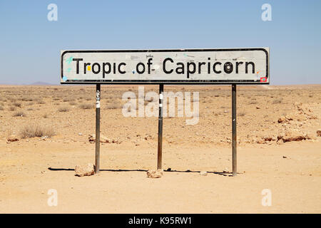 Tropic of Capricorn sign in Namibia, Afrika. Stockfoto